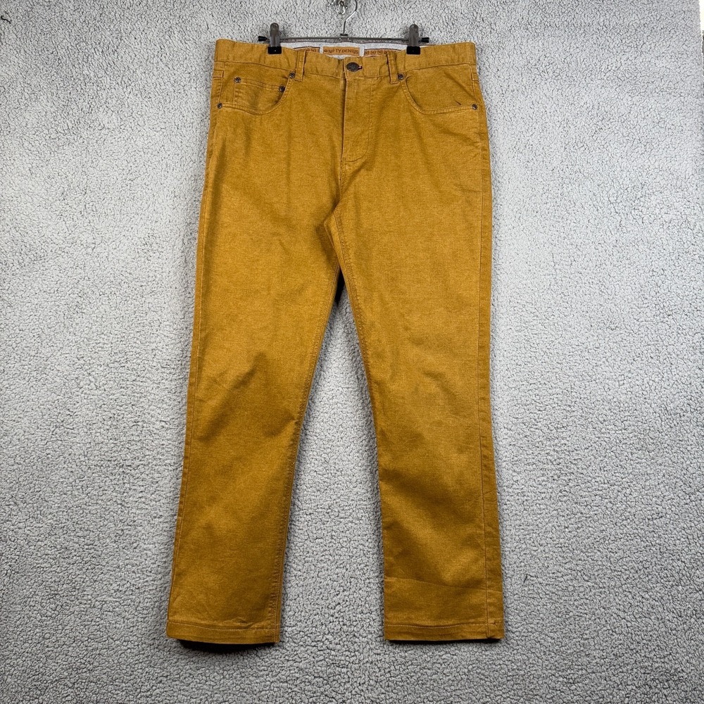 Nifty Genius Jeans Mens Size 33 Camel Brown Straight Fit 5 Pocket Soft Denim